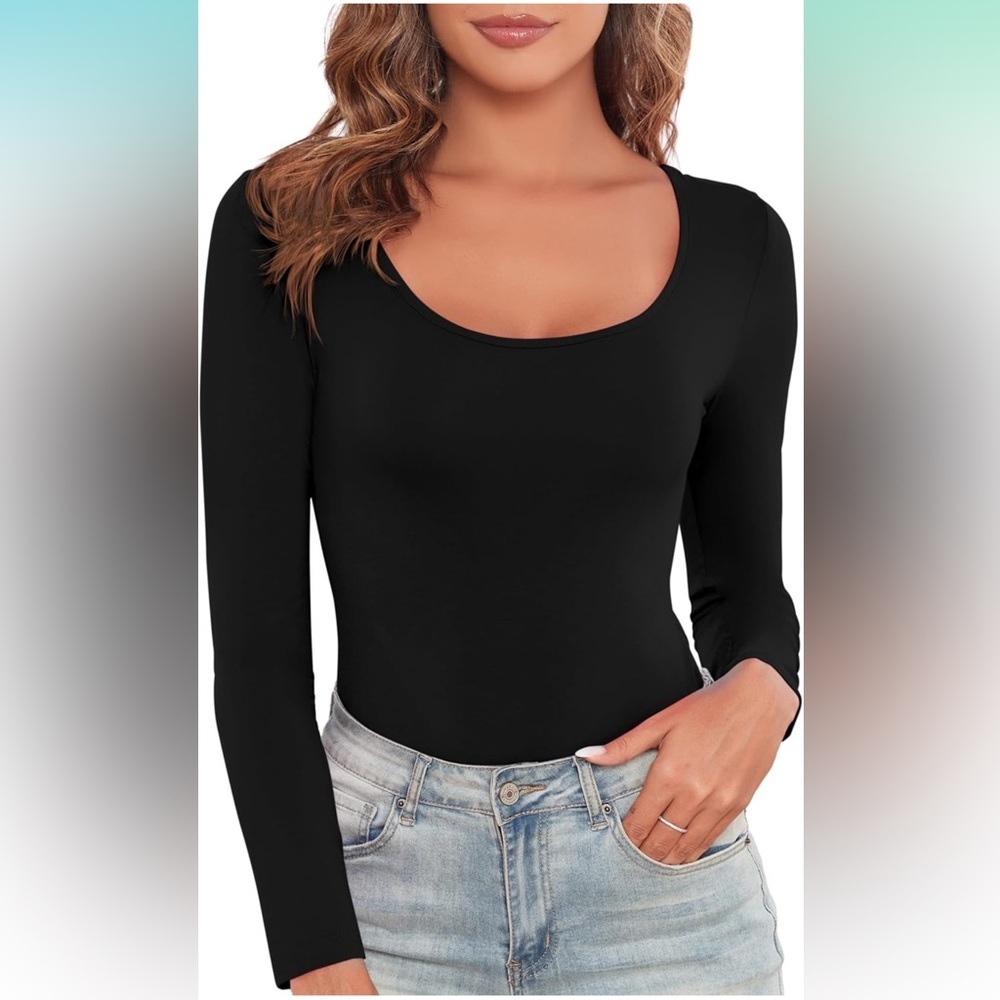Long sleeve rayon bodysuit